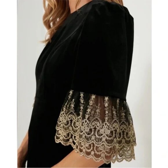 NWT Tuckernuck Pomander Place VELVET Lillith Dress Large - Picture 5 of 11